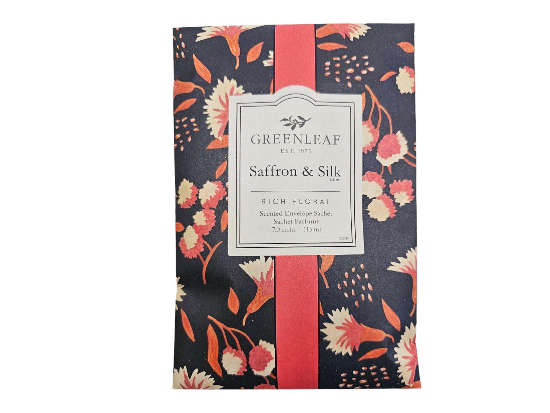 Embalagem floral de sachê perfumado Greenleaf Saffron & Silk
