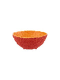 tigela laranja com textura e saliências vermelhas
