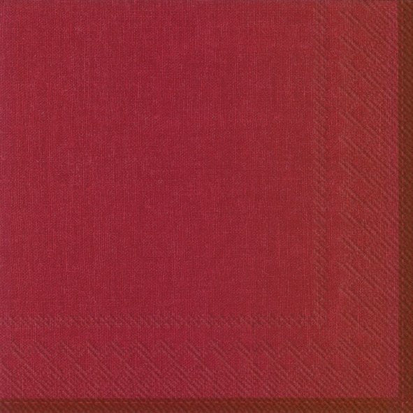 Guardanapo de papel vermelho com padrão texturizado na borda
