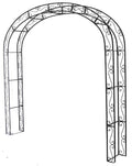 Arco metálico preto decorativo para jardim com detalhes em espiral