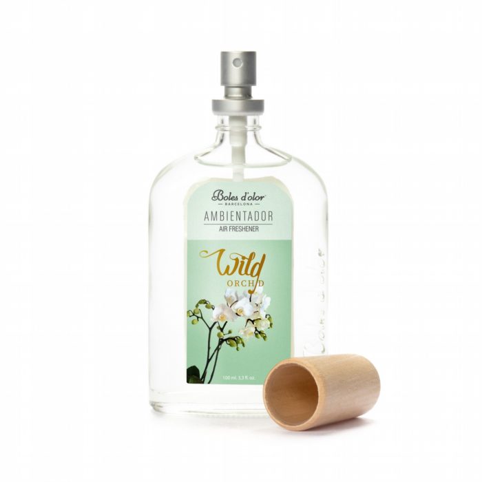 Ambientador Wild Orchid em frasco transparente com tampa de madeira