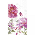 Guardanapo de papel com padrão floral em tons de rosa e roxo