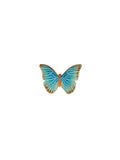 Botão decorativo borboleta azul e castanho