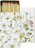 Caixa de fósforos decorada com flores silvestres e abelhas