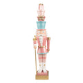 Estátua de soldado decorativa pintada a rosa e azul