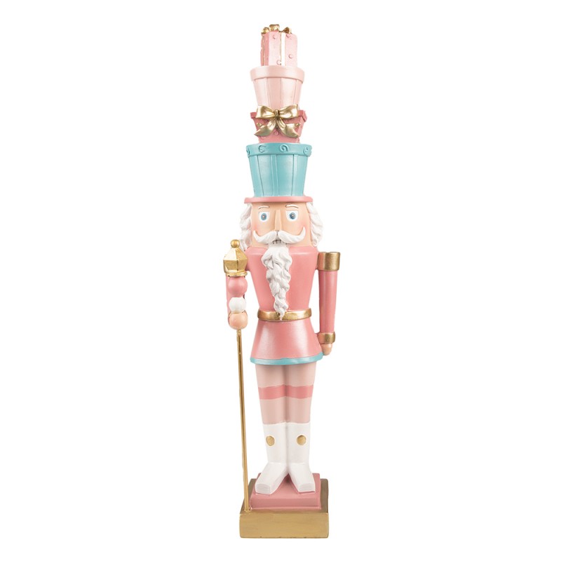 Estátua de soldado decorativa pintada a rosa e azul