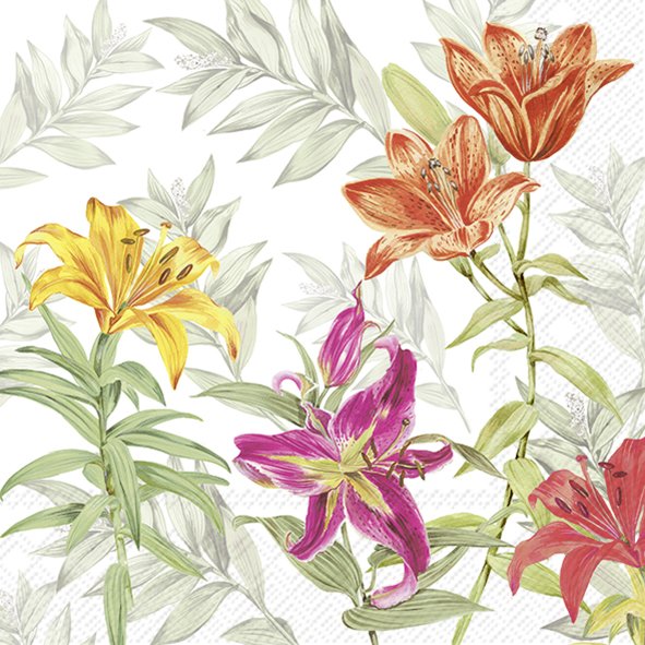Padrão floral com flores coloridas e folhas verdes cinzentas sobre fundo branco texturizado