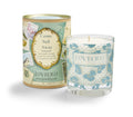 Vela perfumada LoveOlli com vidro decorado e caixa redonda vintage