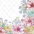 Padrão floral colorido com flores grandes e fundo branco