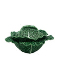 Tigela decorativa em forma de folhas verdes