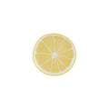 Fatia circular de limão amarelo sobre fundo branco