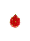 Fruto vermelho com pontas verdes sobre fundo branco