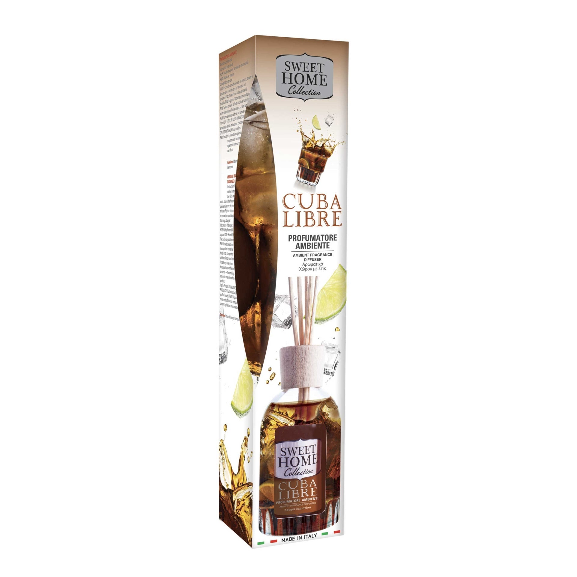 Difusor de ambiente Sweet Home Collection com aroma Cuba Libre e varetas de madeira