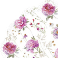 Padrão floral em tons de rosa, roxo e verde claro sobre fundo branco