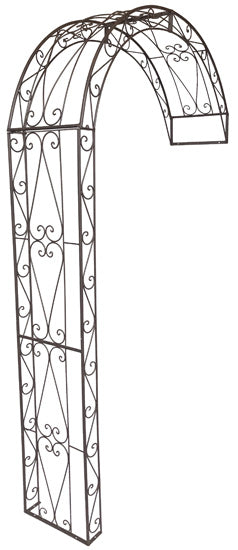 Estrutura metálica preta em forma de arco decorativo