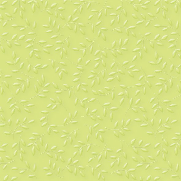 Papel de parede verde claro com padrão de ramos e folhas em relevo