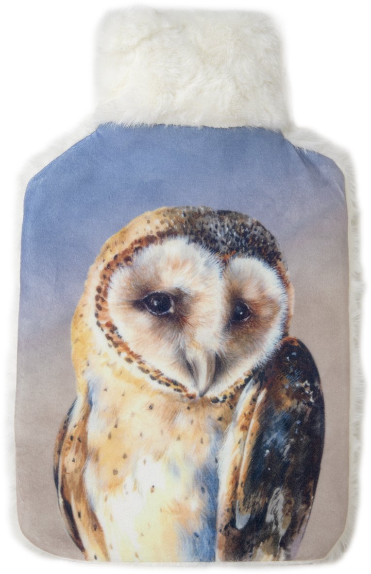 Capa para bolsa de água quente com estampa de coruja