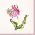 Guardanapo de papel com tulipa rosa e verde desenhada