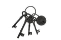 Conjunto de cinco chaves ornamentais pretas em anel circular