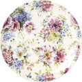 Prato redondo em porcelana com padrão floral colorido